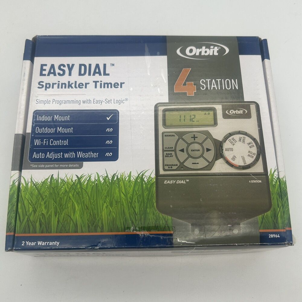 Orbit Easy Dial 4-Station Indoor Sprinkler Controller Timer 28964